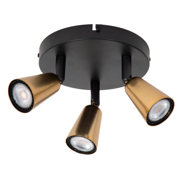 Deckenspot verstellbar Schwarz Champagner GU10 H:14 cm