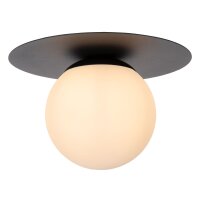 Deckenleuchte Glas Schwarz Wei&szlig; satiniert Kugel E27