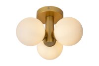 Deckenlampe Glas Messing Wei&szlig; G9 IP44 &Oslash;28 cm Retro