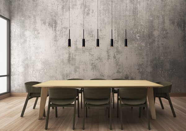 LED Pendelleuchte Aluminium Schwarz 5-flammig 2700K
