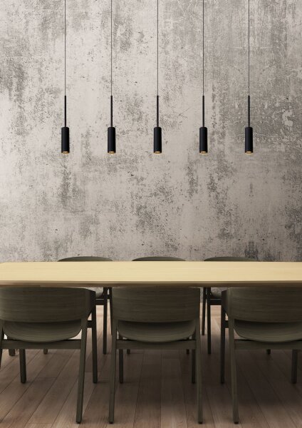 LED Pendelleuchte Aluminium Schwarz 5-flammig 2700K