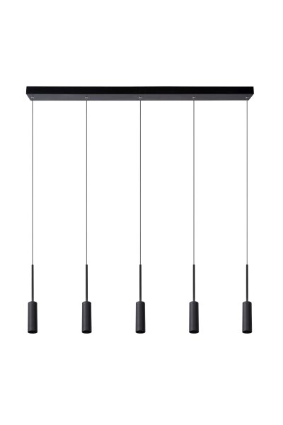 LED Pendelleuchte Aluminium Schwarz 5-flammig 2700K