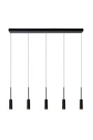 LED Pendelleuchte Aluminium Schwarz 5-flammig 2700K