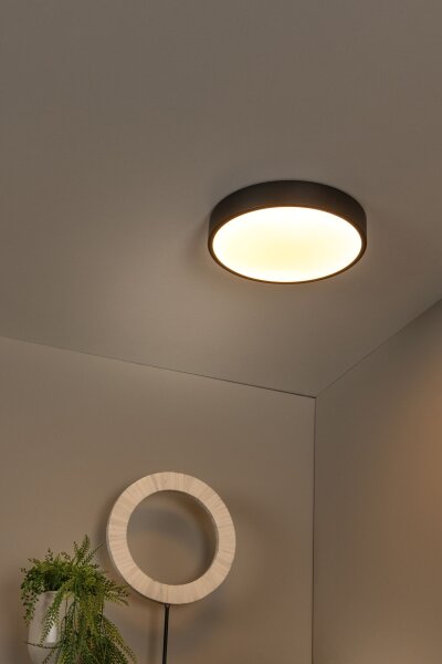LED Deckenlampe dimmbar blendarm Schwarz 2700K Ø30 cm