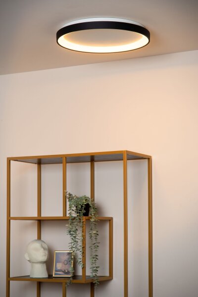 LED Deckenleuchte Schwarz Ring 2700K Ø48 cm 3332 lm