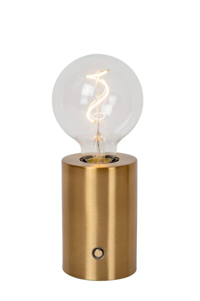 Tischlampe Akku Touchdimmer Messing USB-C E27 H:22,5 cm