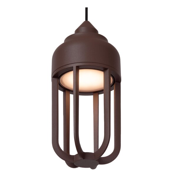LED Pendelleuchte außen Alu Rostbraun 2700K IP54