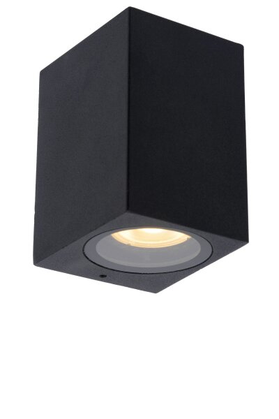 Außenwandleuchte Aluminium Schwarz GU10 IP44 B:6,8 cm