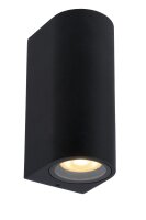 Wandleuchte Up Down Alu Schwarz GU10 IP44 T:7,8 cm