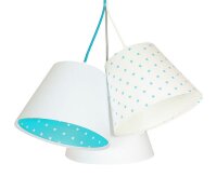 Lampe à suspendre Blanc Bleu Tissu 3-flmg Chambre...