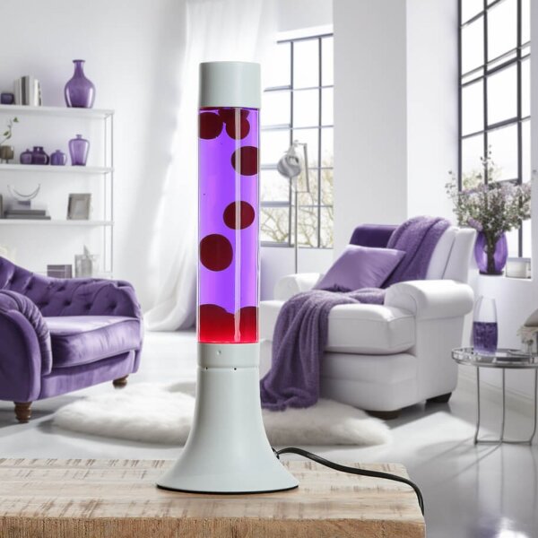 Lampe à lave éclatante YVONNE Rouge Violet Blanc H:38cm