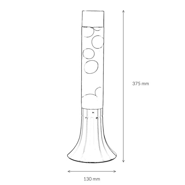 Lampe à lave éclatante YVONNE Rouge Violet Blanc H:38cm