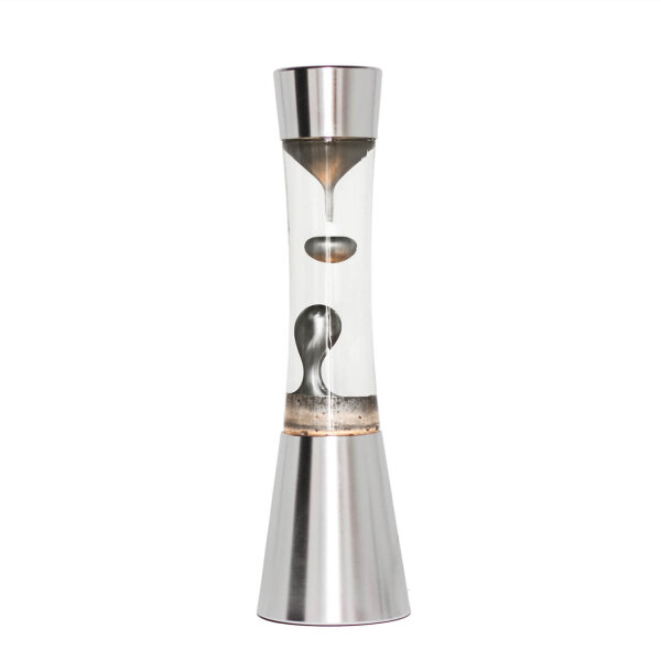 Silberne Lavalampe SANDRO 39cm Retro Tisch elegant