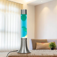 Lampe à Lave Design Bleu Cire Blanc 38cm de haut...