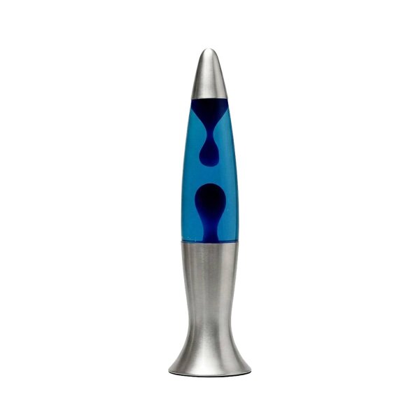 Dekorative Lavalampe Blau Silber 40cm G9 Retro ROXY