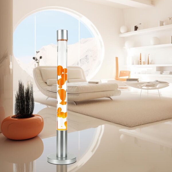 Lampe à lave élégante Orange Transparent ronde ALAN