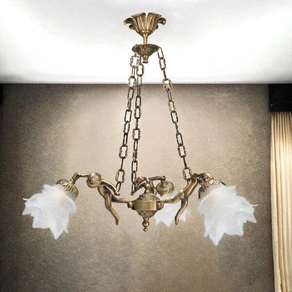 Premium Pendelleuchte Putti Bronze