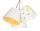 Kinderlampe H&auml;ngelampe Wei&szlig; Orange Sterne Stoff