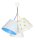 Lampe &agrave; suspendre Blanc Bleu &Eacute;toiles Enfants Tissu 3-flmg