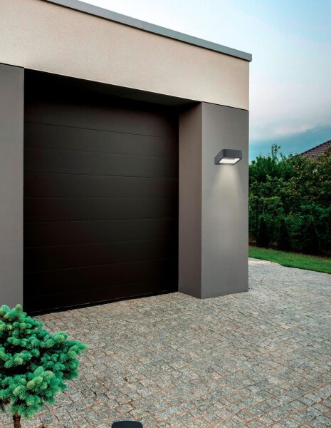 Kleine LED Außenwandleuchte Dunkelgrau IP54 12 cm warmweiß