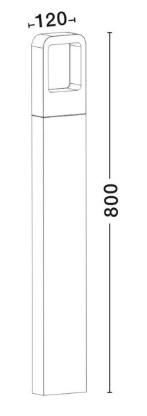 LED Wegeleuchte Dunkelgrau 80 cm Aluminium IP54 warmweiß