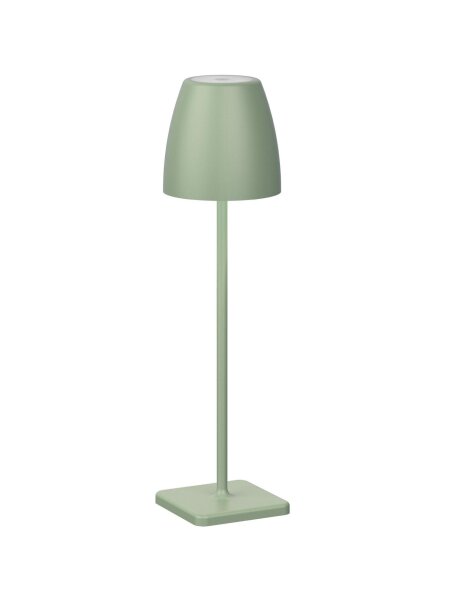 LED Tischlampe außen Olivgrün 38 cm Akku IP54 Touch Dimmer