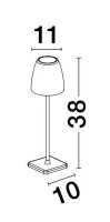 LED Tischlampe außen Olivgrün 38 cm Akku IP54...