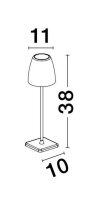 Akku Tischlampe LED Dunkelgrau 38 cm IP54 Touch Dimmer
