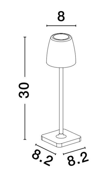 Akku Tischleuchte LED Rostbraun 30 cm IP54 dimmbar warmweiß