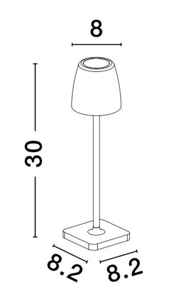 LED Tischlampe Schwarz Akku 30 cm IP54 Touch Dimmer kabellos