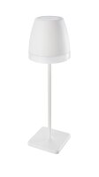 LED Akkulampe Tisch Wei&szlig; 38 cm IP54 dimmbar Touch Dimmer