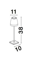 LED Akkulampe Tisch Weiß 38 cm IP54 dimmbar Touch...