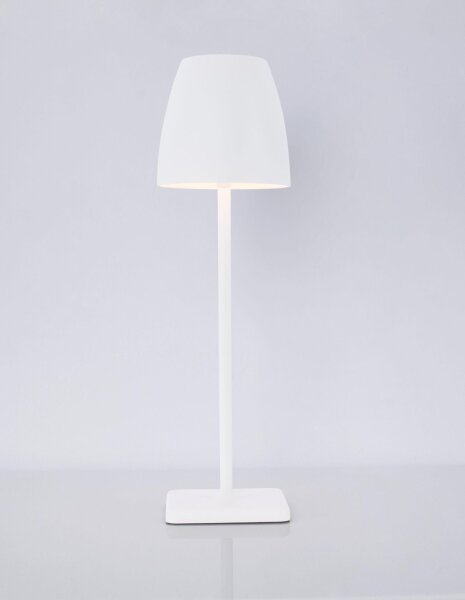 Tragbare LED Tischlampe Akku Weiß 38 cm IP54 dimmbar