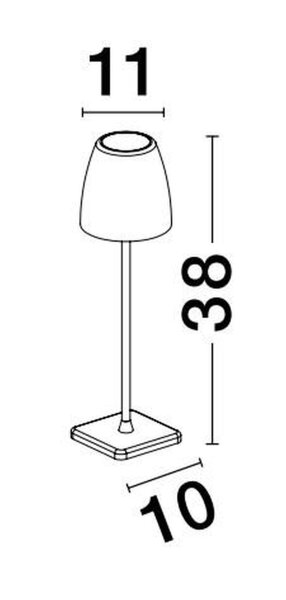 LED Tischlampe Rostbraun Akku 38 cm IP54 Touch Dimmer