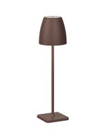 LED Tischlampe Rostbraun Akku 38 cm IP54 Touch Dimmer