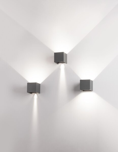 LED Außenwandleuchte Up Down IP54 11,2 cm breit Dunkelgrau