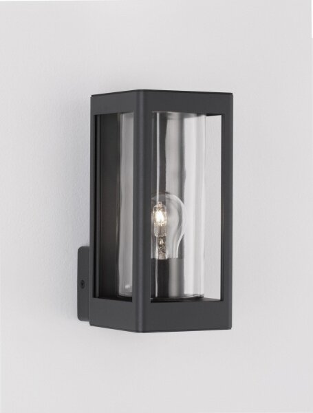 Außenwandleuchte IP54 E27 24 cm hoch Dunkelgrau Glas Modern
