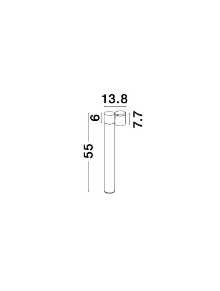 Wegeleuchte IP54 GU10 55 cm hoch Schwarz schwenkbar Glas