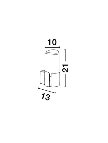 Außenwandleuchte schmal IP54 E27 21 cm hoch Dunkelgrau Weiß