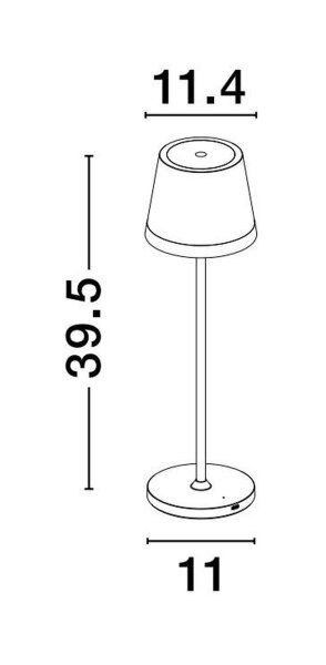 Akku Tischlampe LED IP54 40 cm hoch Weiß Touch Dimmer BEXLEY