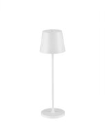 Akku Tischlampe LED IP54 40 cm hoch Wei&szlig; Touch Dimmer BEXLEY