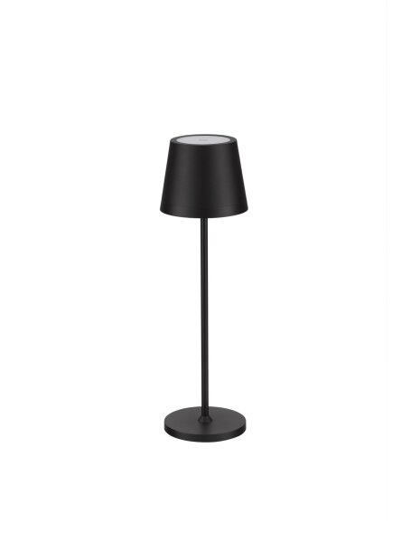 LED Tischleuchte Akku Schwarz 40 cm hoch IP54 Touch Dimmer