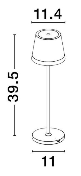 LED Tischleuchte Akku Schwarz 40 cm hoch IP54 Touch Dimmer