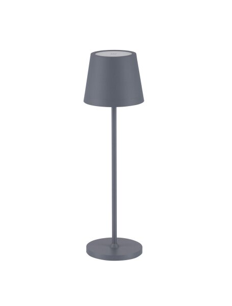 LED Gartenlampe Grau 40 cm hoch IP54 Akku Touch Dimmer