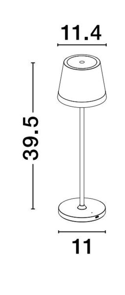 LED Gartenlampe Grau 40 cm hoch IP54 Akku Touch Dimmer