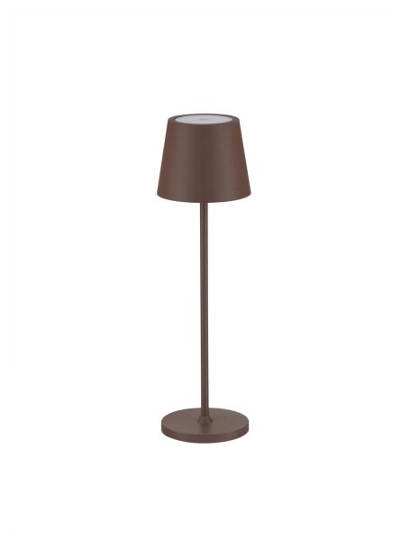 LED Gartenlampe IP54 Akku Braun 40 cm hoch Touch Dimmer