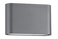 LED Wandlampe au&szlig;en Up Down 18,5 cm Dunkelgrau Glas IP54