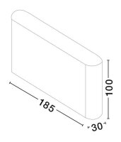 LED Wandlampe außen Up Down 18,5 cm Dunkelgrau Glas...
