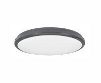 LED Deckenlampe au&szlig;en Wei&szlig; Dunkelgrau 32 cm breit IP54 flach