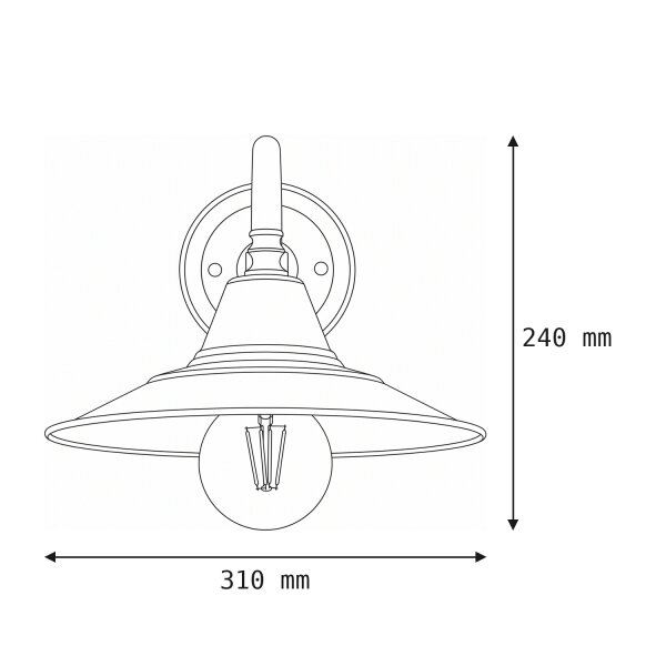 Premium Applique laiton E27 Ø31cm Escalier Couloir